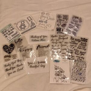 Think! Floral and Script Clear Stamps Set